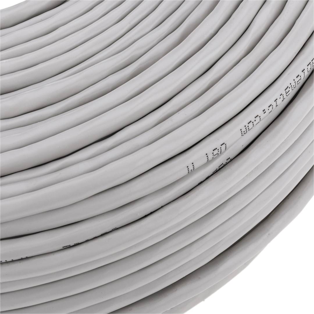 Bobina de cable de red ethernet Cat. 5e FTP CCA de 100 m flexible de color gris
