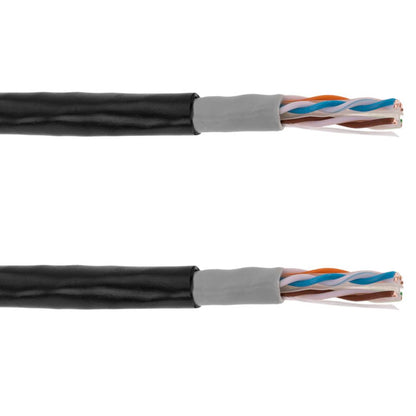 Bobina de cable de red ethernet Cat. 6 UTP CCA de 100 m de color negro para exterior