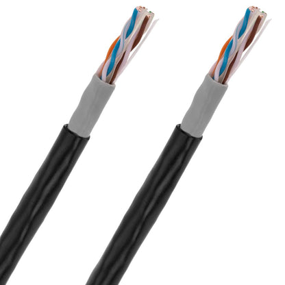 Bobina de cable de red ethernet Cat. 6 UTP CCA de 100 m de color negro para exterior