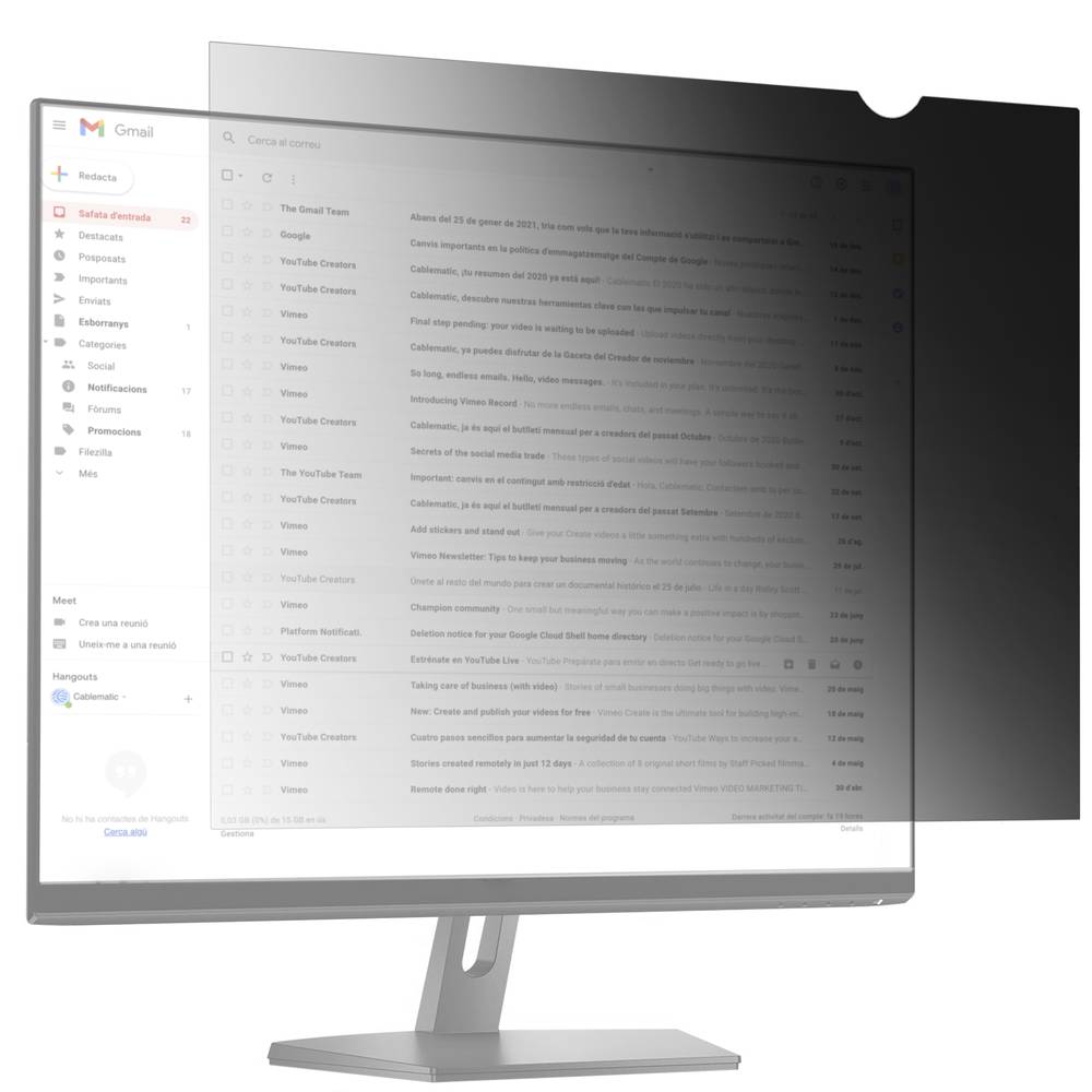 Filtro de privacidad 15.0' 4:3. Protector para pantalla y monitor