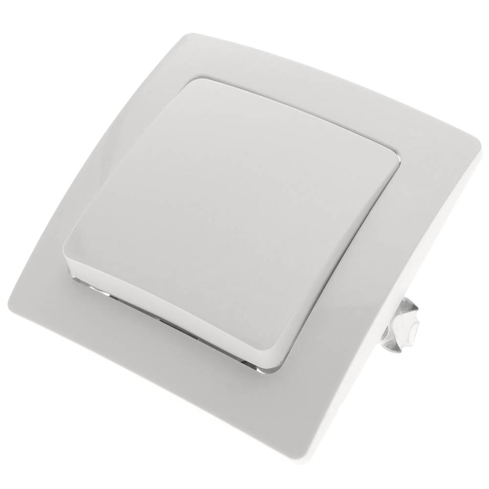 Interruptor de cruzamiento empotrable con marco 80x80mm serie Lille de color blanco