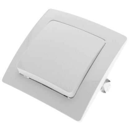 Interruptor de cruzamiento empotrable con marco 80x80mm serie Lille de color blanco