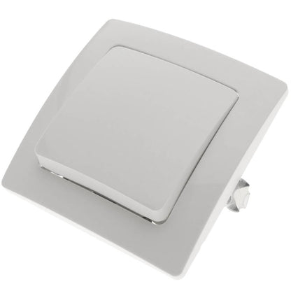 Pulsador empotrable con marco 80x80mm serie Lille de color blanco
