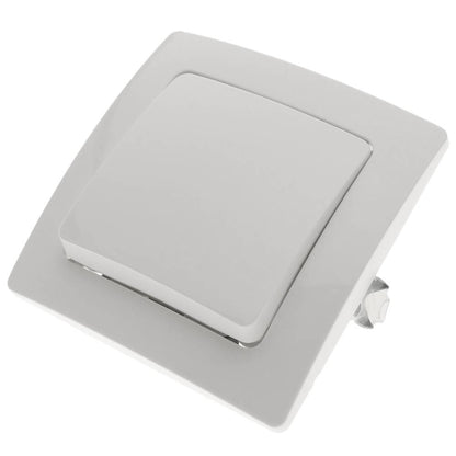 Conmutador empotrable con marco 80x80mm serie Lille de color blanco