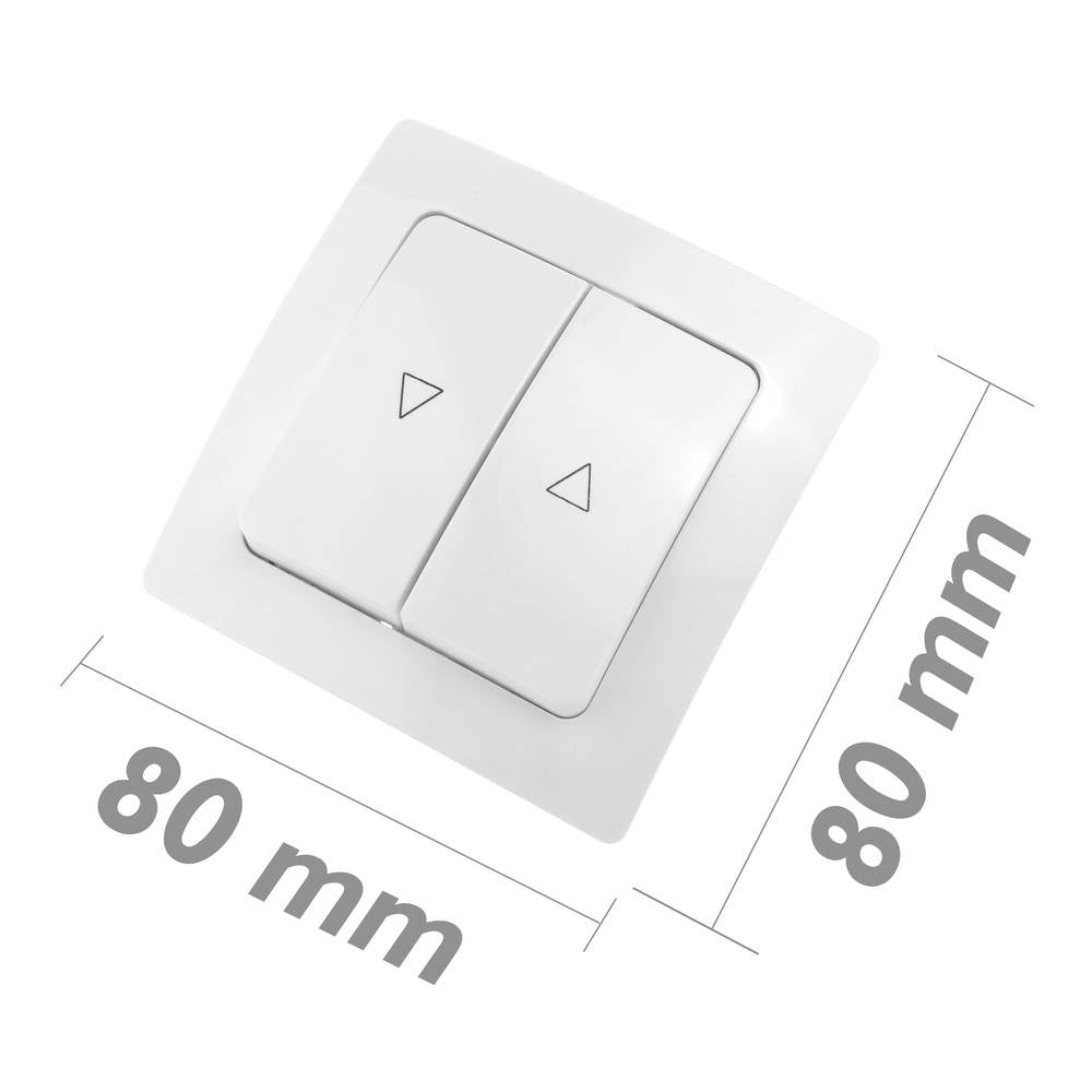 Pulsador doble empotrable con marco 80x80mm serie Lille de color blanco