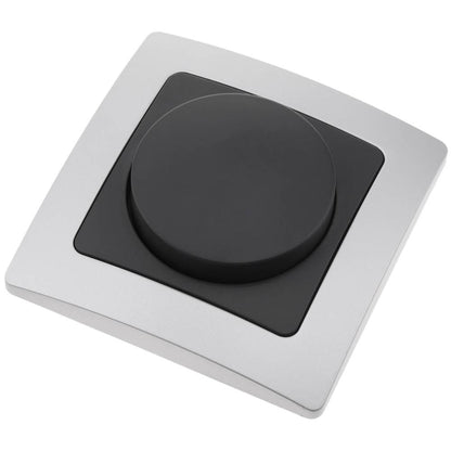 Regulador de luz empotrable con marco 80x80mm serie Lille de color plata y gris