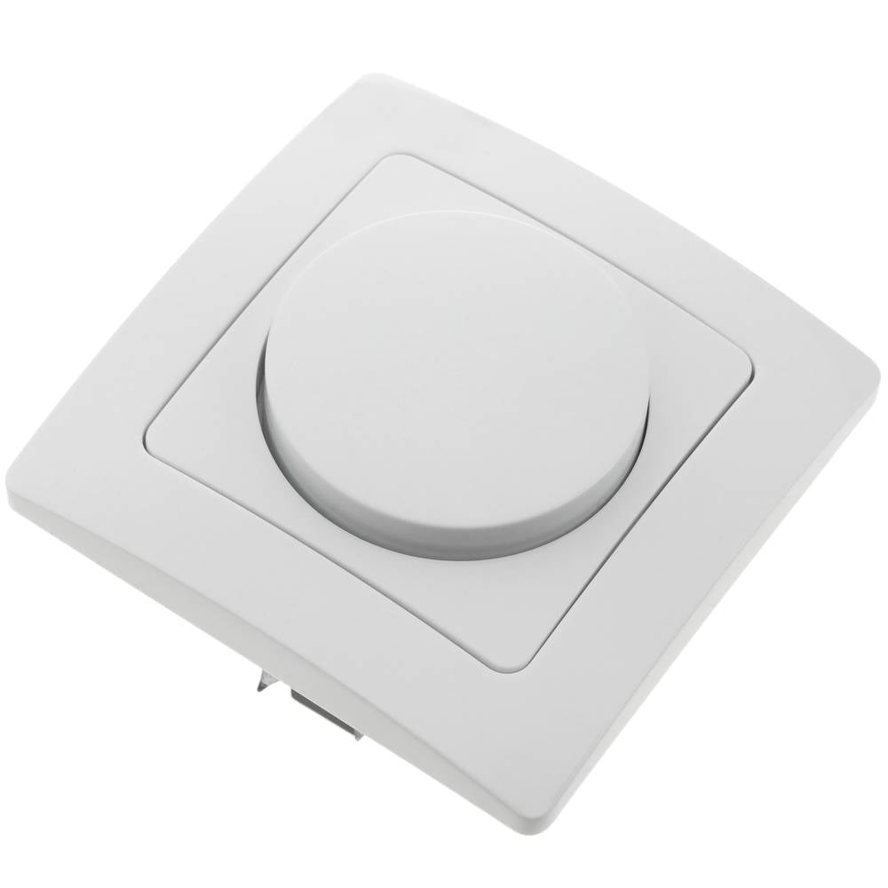 Regulador de luz empotrable con marco 80x80mm serie Lille de color blanco