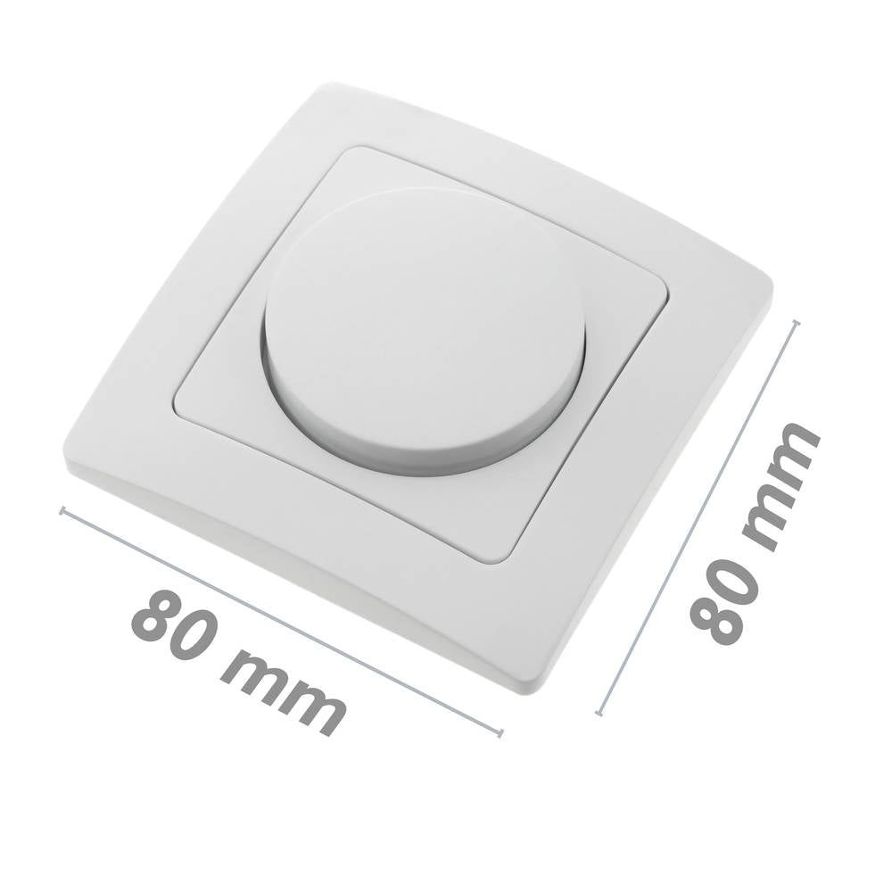 Regulador de luz empotrable con marco 80x80mm serie Lille de color blanco