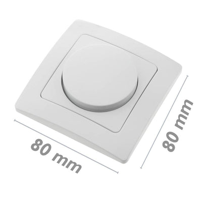 Regulador de luz empotrable con marco 80x80mm serie Lille de color blanco