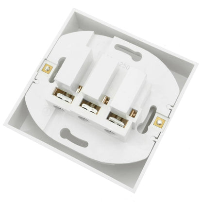 Base de enchufe 25A 2P+T para hornos y cocinas 80x80mm de color blanco