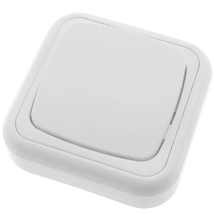 Conmutador de superficie con marco 80x80mm de color blanco