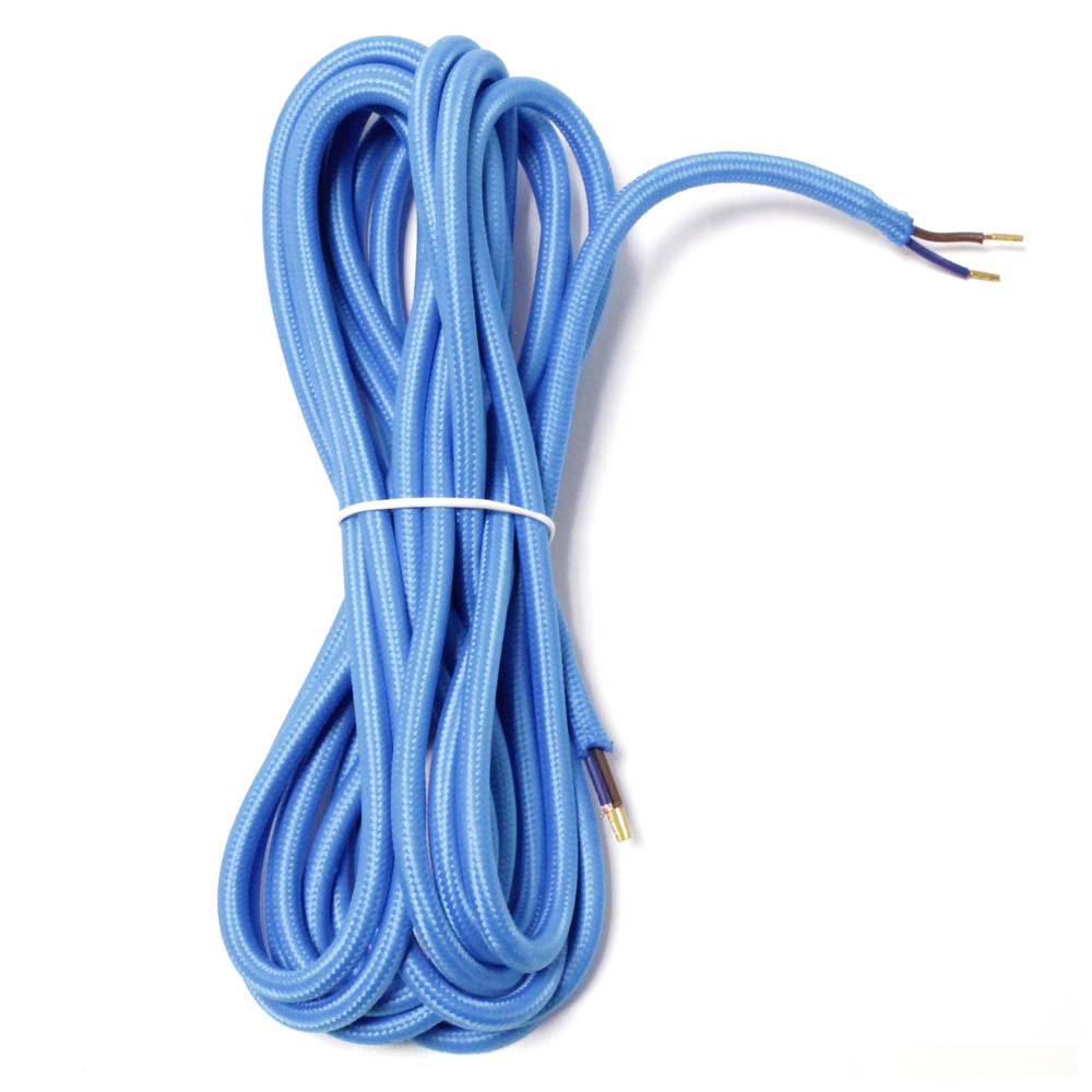 Cable eléctrico decorativo de tela 5m 2x0.75mm de color azul