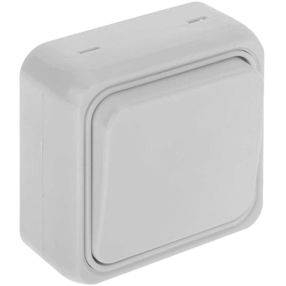 Interruptor de superficie con marco 63x63mm serie Onsen de color blanco