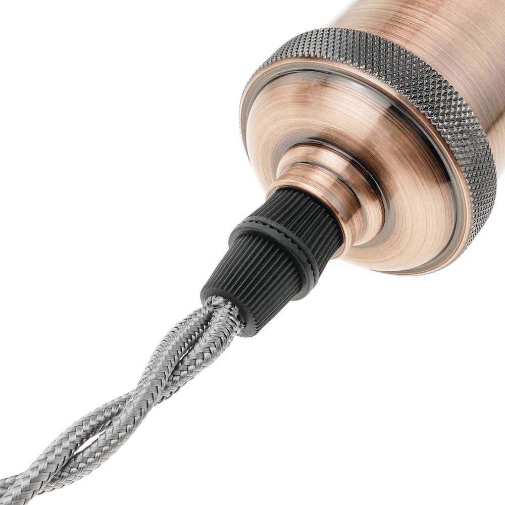 Cable eléctrico decorativo trenzado 25m 2x0.75mm de color gris plata