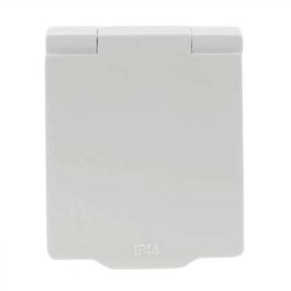 Base de enchufe schuko empotrable IP44 a tornillo con tapa de color blanco