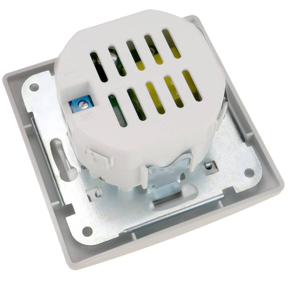 Base de enchufe 2 x USB A hembra 80x80mm para empotrar Lille plata y negro
