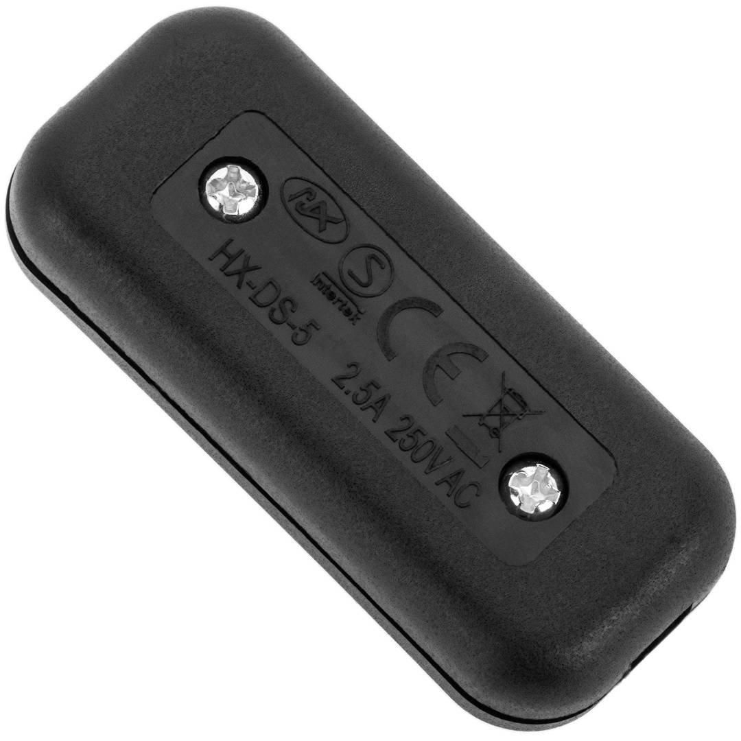 Interruptor pasante aéreo bipolar para lámpara 2A 250V negro
