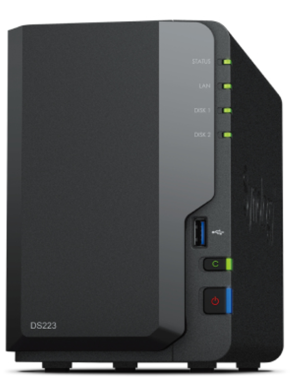 Synology DiskStation DS223 servidor de almacenamiento NAS Escritorio Realtek RTD1619B 2 GB DDR4 0 TB