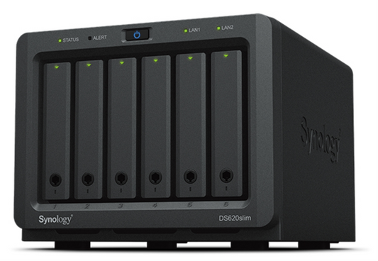 Synology DiskStation DS620SLIM servidor de almacenamiento NAS Escritorio Intel® Celeron® J3355 2 GB DDR3L 0 TB DiskStation Manager Negro