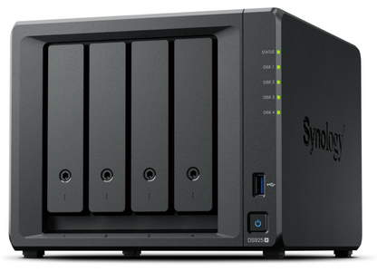 Synology DiskStation DS925+ servidor de almacenamiento NAS Ryzen Embedded V1500B 4 GB DDR4 0 TB Negro