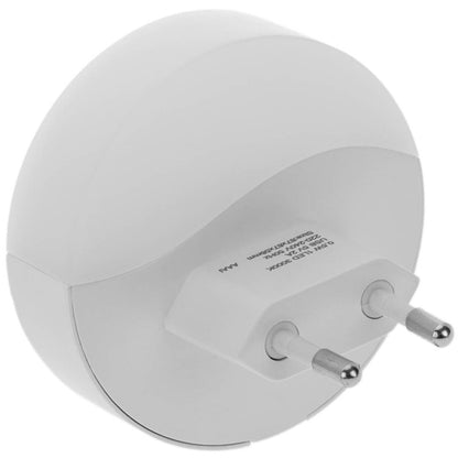 Piloto de luz LED nocturna redondo de tipo enchufe con sensor crepuscular 230VAC y 2 x USB