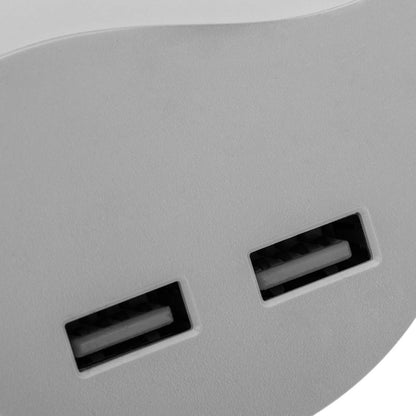 Piloto de luz LED nocturna redondo de tipo enchufe con sensor crepuscular 230VAC y 2 x USB