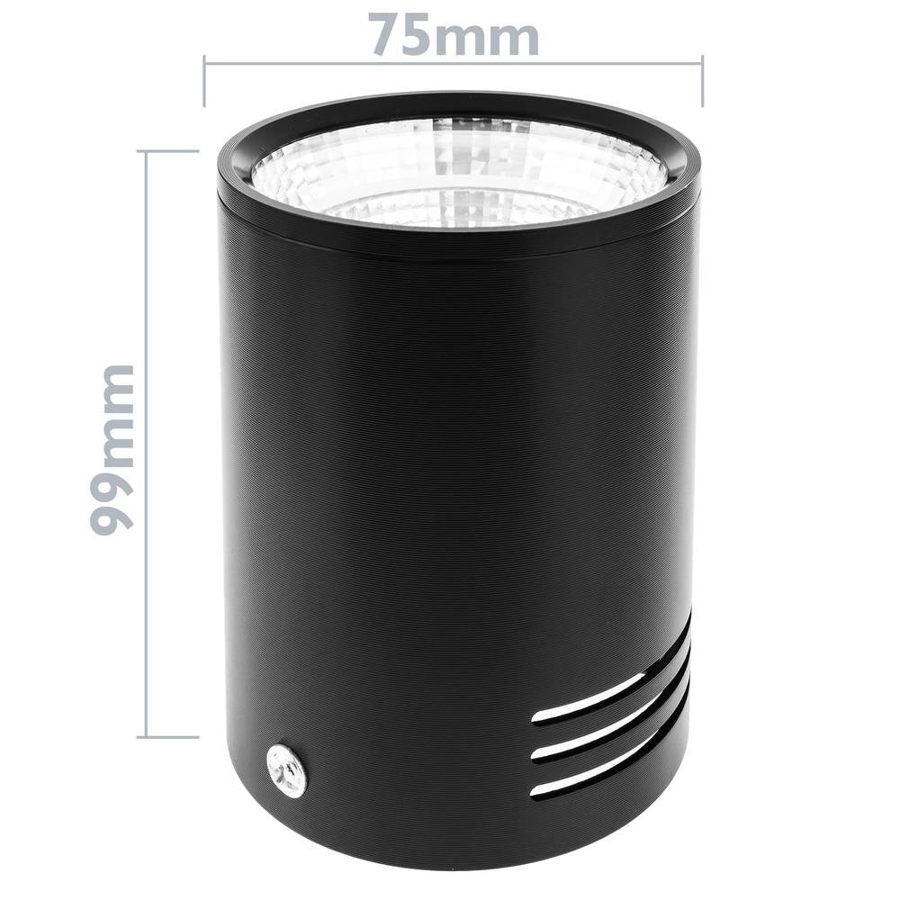 Foco LED de superficie Lámpara COB 5W 220VAC 3000K negra 75mm