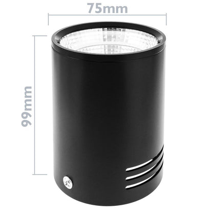 Foco LED de superficie Lámpara COB 7W 220VAC 3000K negra 75mm