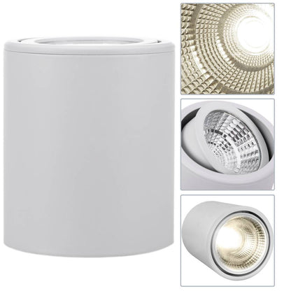 Foco LED de superficie con cabezal móvil Lámpara COB 7W 220VAC 3000K blanca 75mm