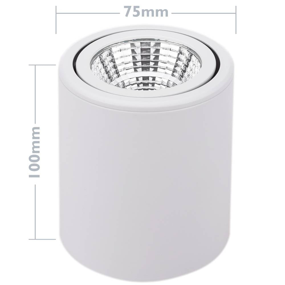 Foco LED de superficie con cabezal móvil Lámpara COB 7W 220VAC 3000K blanca 75mm