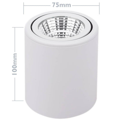 Foco LED de superficie con cabezal móvil Lámpara COB 7W 220VAC 3000K blanca 75mm