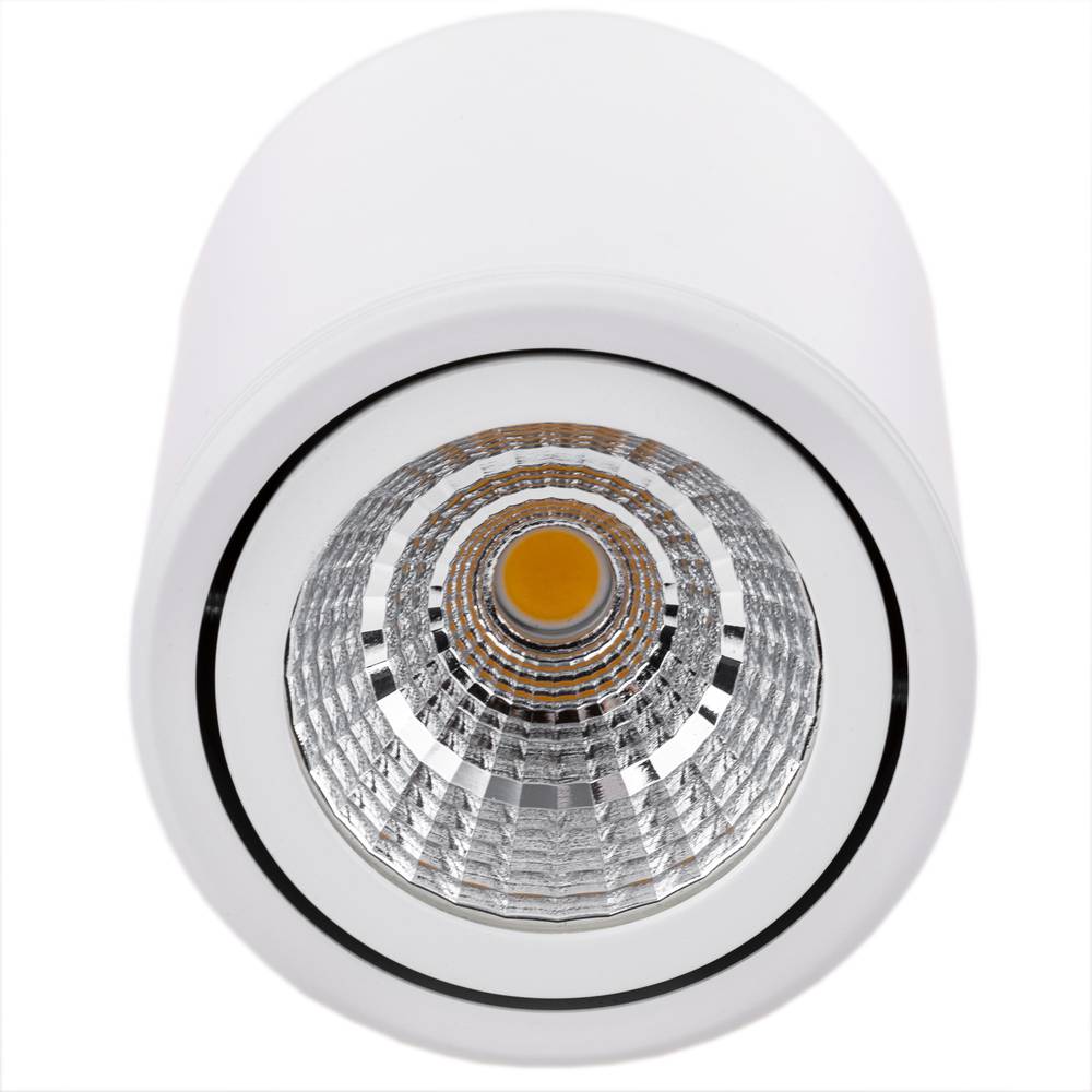 Foco LED de superficie con cabezal móvil Lámpara COB 7W 220VAC 3000K blanca 75mm