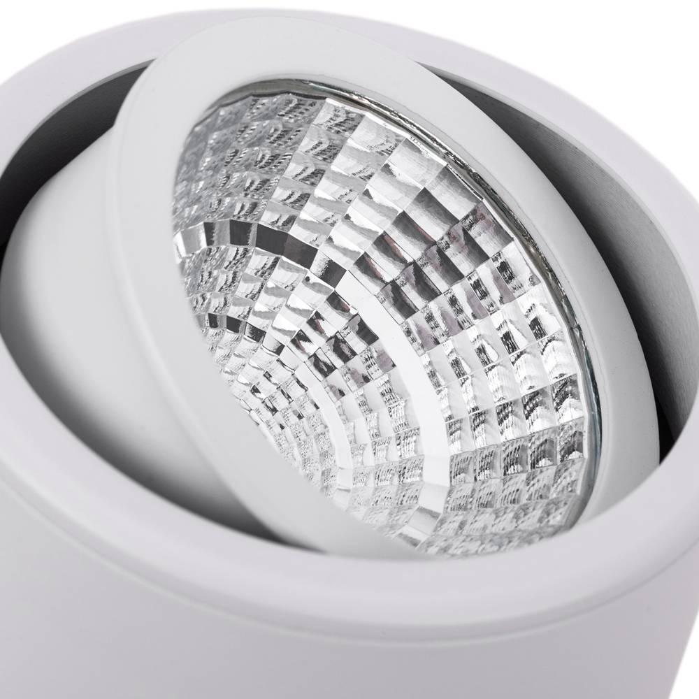 Foco LED de superficie con cabezal móvil Lámpara COB 7W 220VAC 3000K blanca 75mm