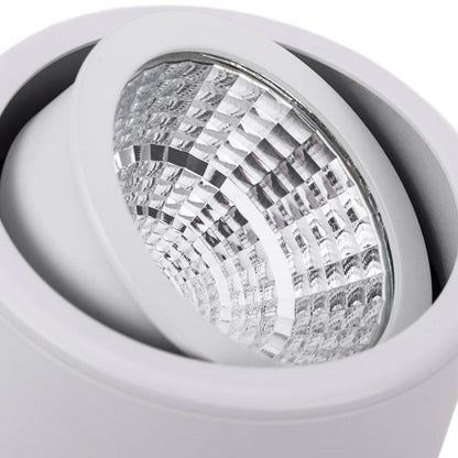 Foco LED de superficie con cabezal móvil Lámpara COB 7W 220VAC 3000K blanca 75mm