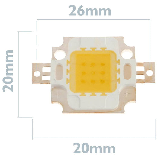 LED COB DIY 10W 800LM 3000K emisor de luz blanca cálida 20 x 20 mm