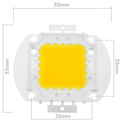 LED COB DIY 100W 8000LM 3000K emisor de luz blanca cálida 35 x 35 mm