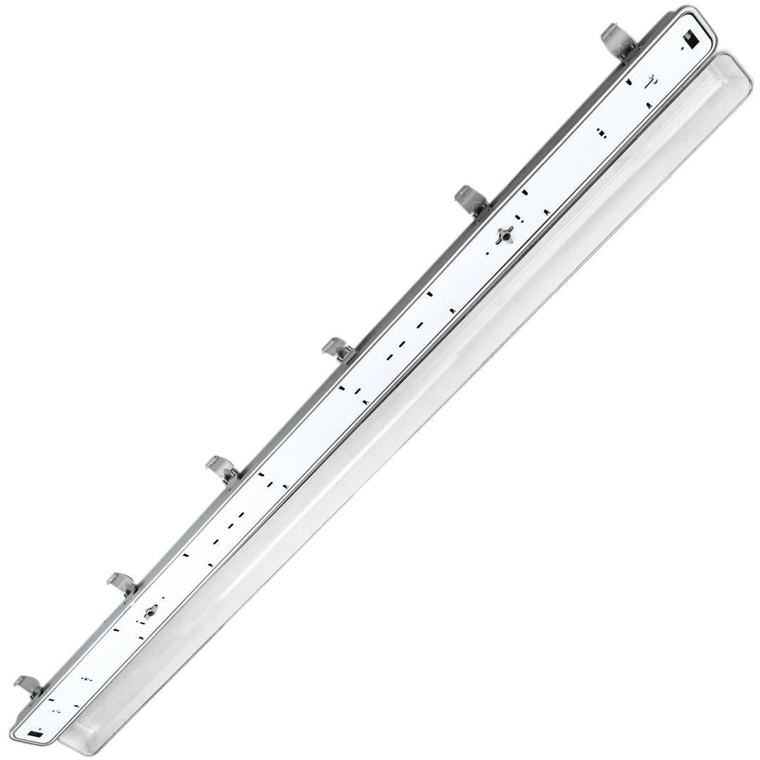 Pantalla estanca para tubo LED 1 x 1500 mm con conexión en un extremo IP65 T8 G13