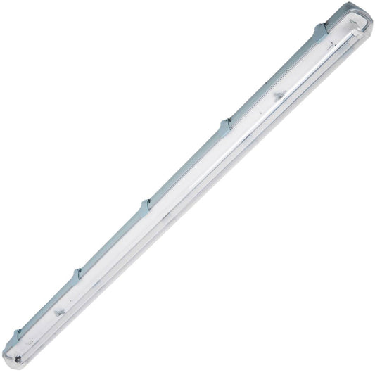 Pantalla estanca para tubo LED 1 x 1200 mm con conexión en dos extremos IP65 T8 G13