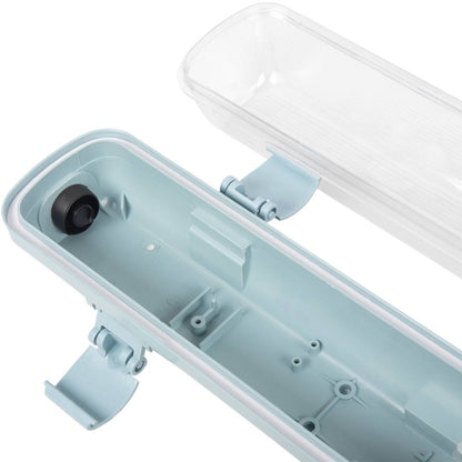 Pantalla estanca para tubo LED 1 x 1200 mm con conexión en dos extremos IP65 T8 G13