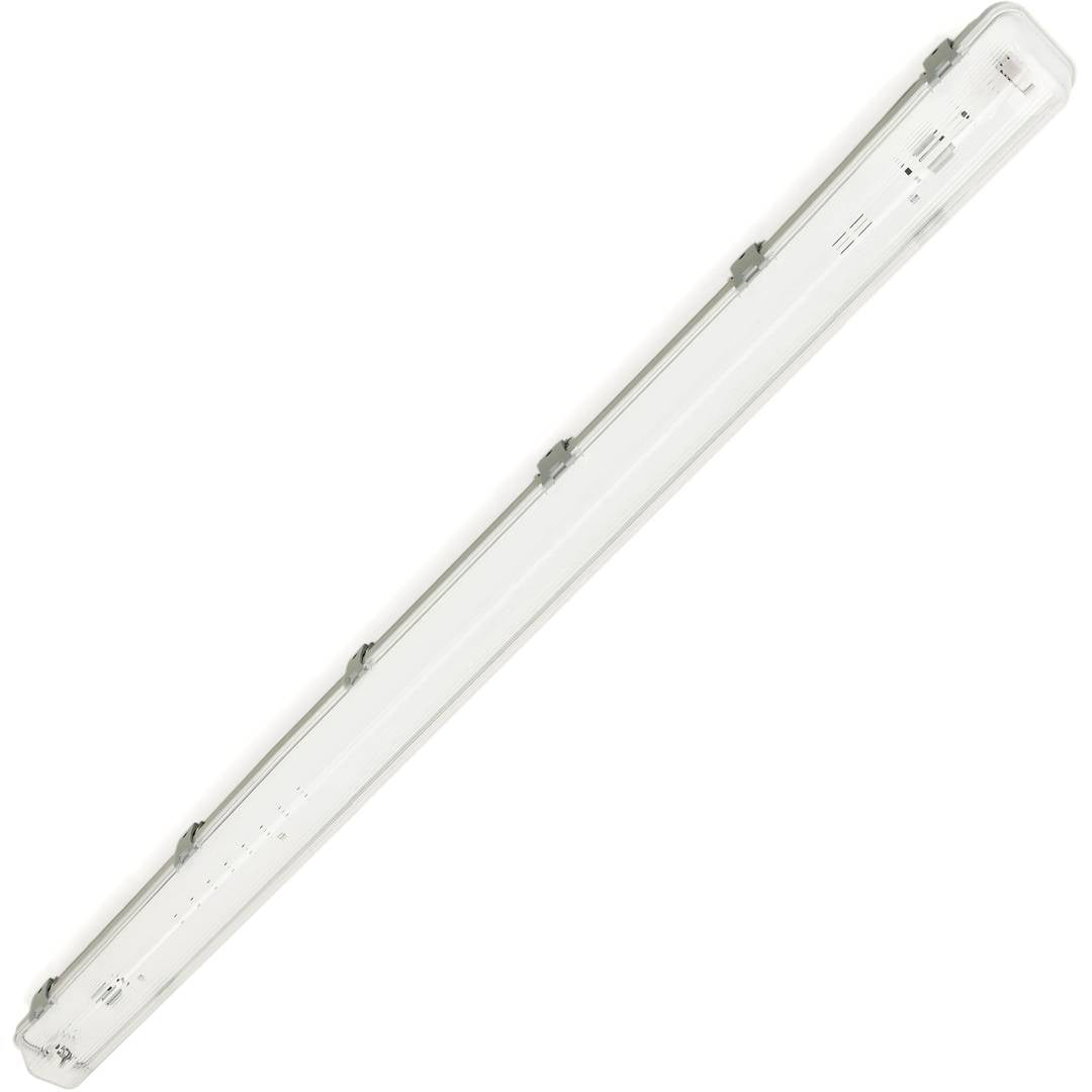 Pantalla estanca para tubo LED 1 x 1500 mm con conexión en dos extremos IP65 T8 G13