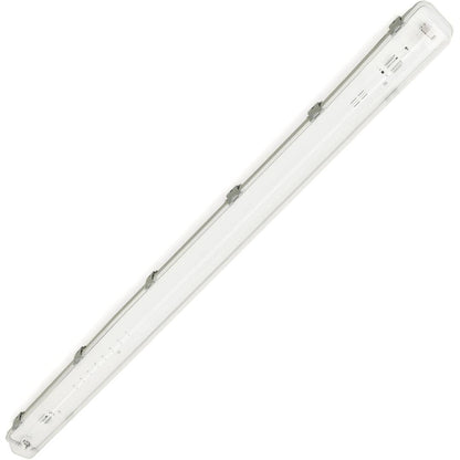 Pantalla estanca para tubo LED 1 x 1500 mm con conexión en dos extremos IP65 T8 G13