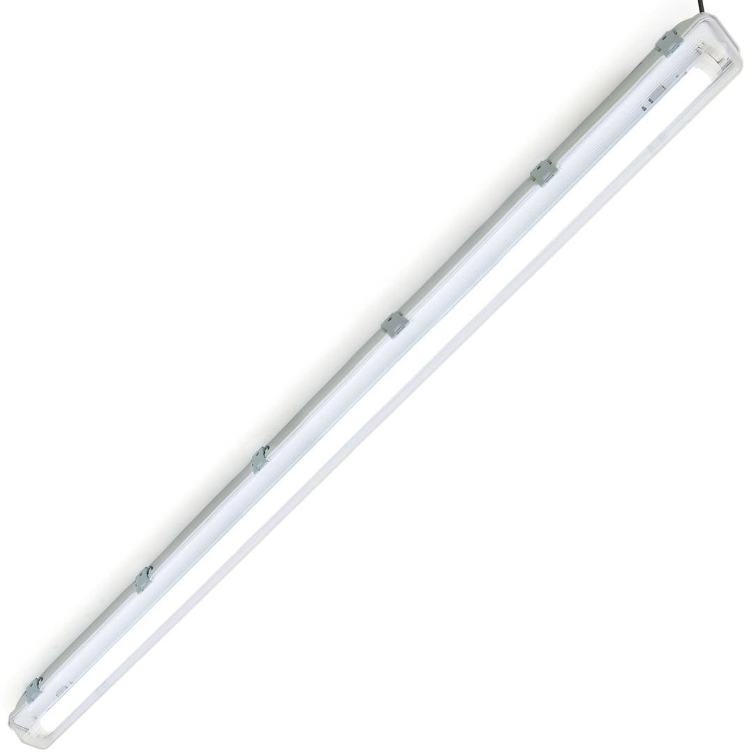 Pantalla estanca para tubo LED 1 x 1500 mm con conexión en dos extremos IP65 T8 G13