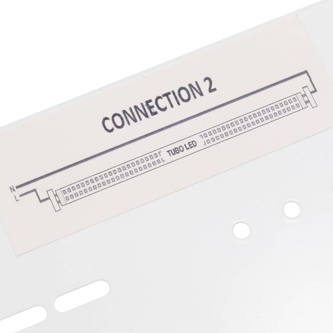 Pantalla estanca para tubo LED 2 x 1500 mm con conexión en dos extremos IP65 T8 G13