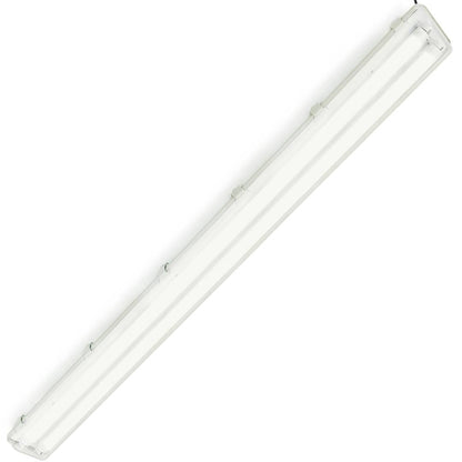 Pantalla estanca para tubo LED 2 x 1500 mm con conexión en dos extremos IP65 T8 G13