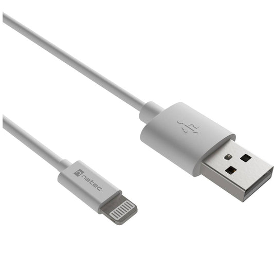 Cable USB tipo A macho a conector lightning macho color blanco de 2 metros NATEC PRATI NKA-2149