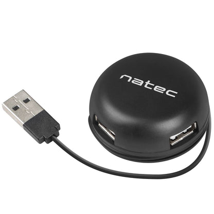 Hub USB tipo A  2.0 de 4 puertos negro Natec Bumblebee NHU-1330