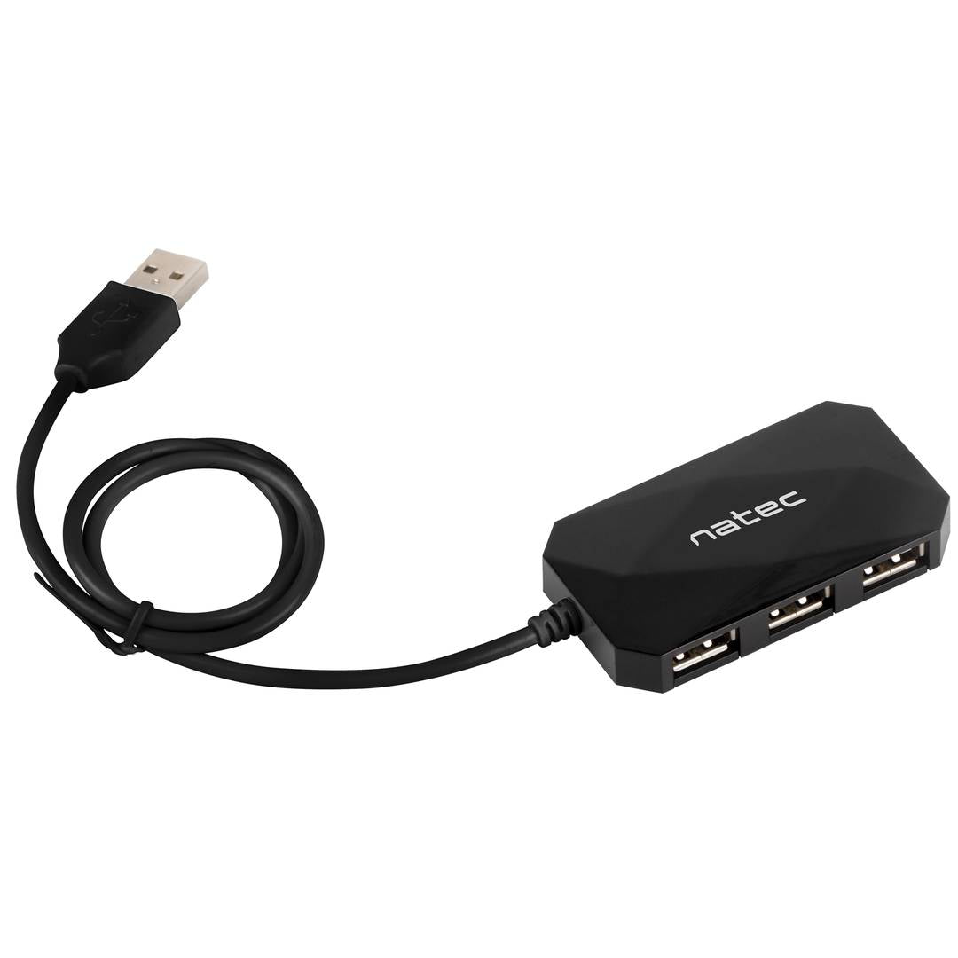 Hub USB tipo A 2.0 de 4 puertos negro Natec Locust NHU-0647