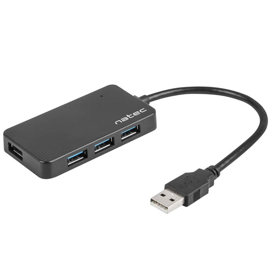 Hub USB tipo A 3.0 de 4 puertos negro Natec Moth NHU-1342