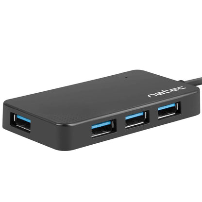 Hub USB tipo A 3.0 de 4 puertos negro Natec Moth NHU-1342