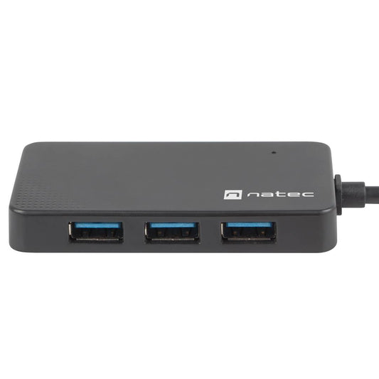 Hub USB-C 3.0 de 4 puertos negro + adaptador USB-A Natec Silkworm NHU-1343